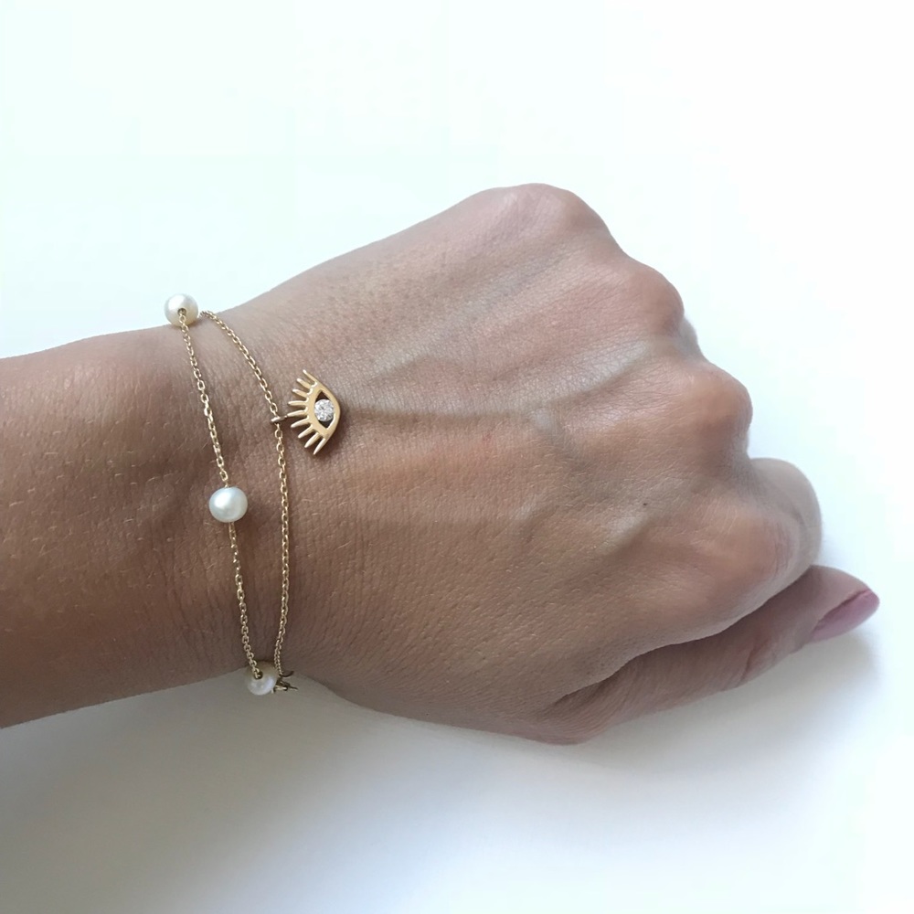 Pearl & 14K Gold Bracelet